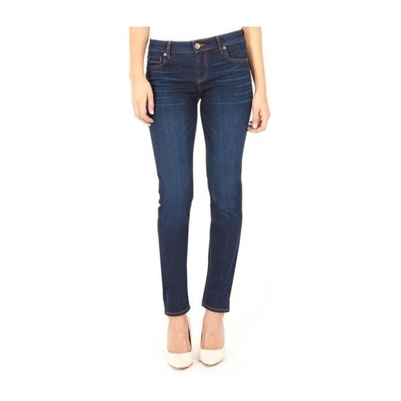 Kut From The Kloth Diana Skinny Jeans Size 0 Blue Denim Zip Fly Mid Rise Stretch - Picture 1 of 5